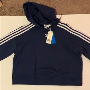 Adidas Crop Hoodie || Navy